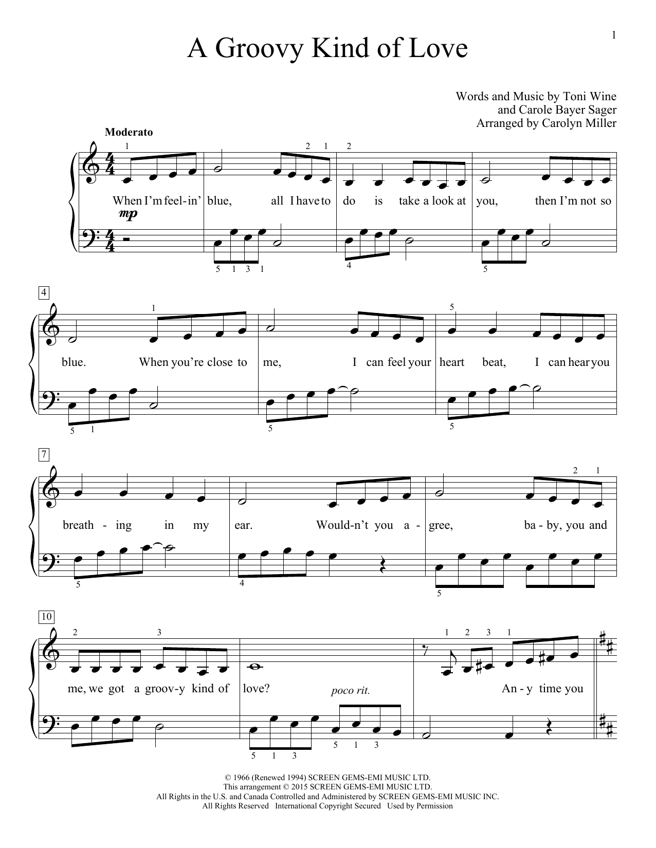 Download The Mindbenders A Groovy Kind Of Love Sheet Music and learn how to play Easy Piano PDF digital score in minutes