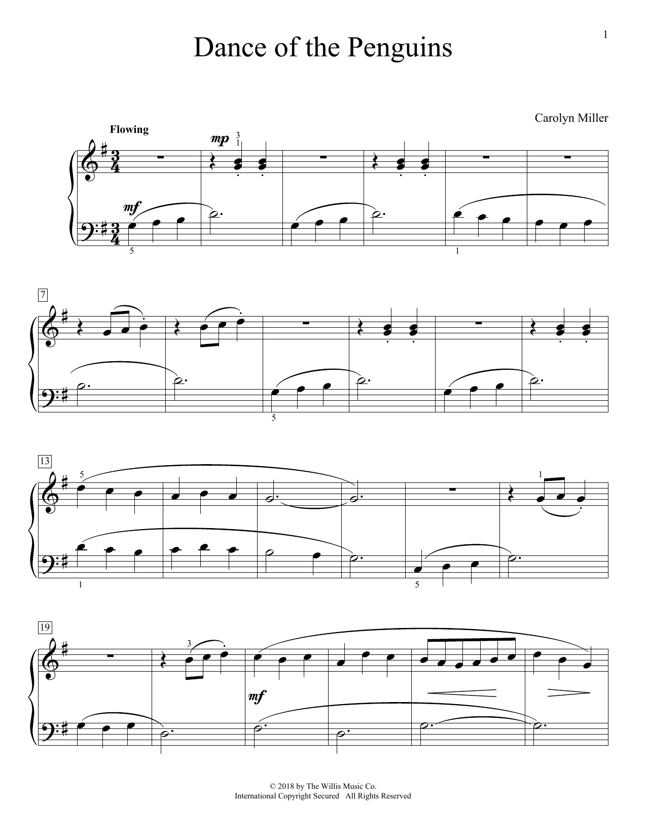 Download Carolyn Miller Dance Of The Penguins Sheet Music and learn how to play Educational Piano PDF digital score in minutes
