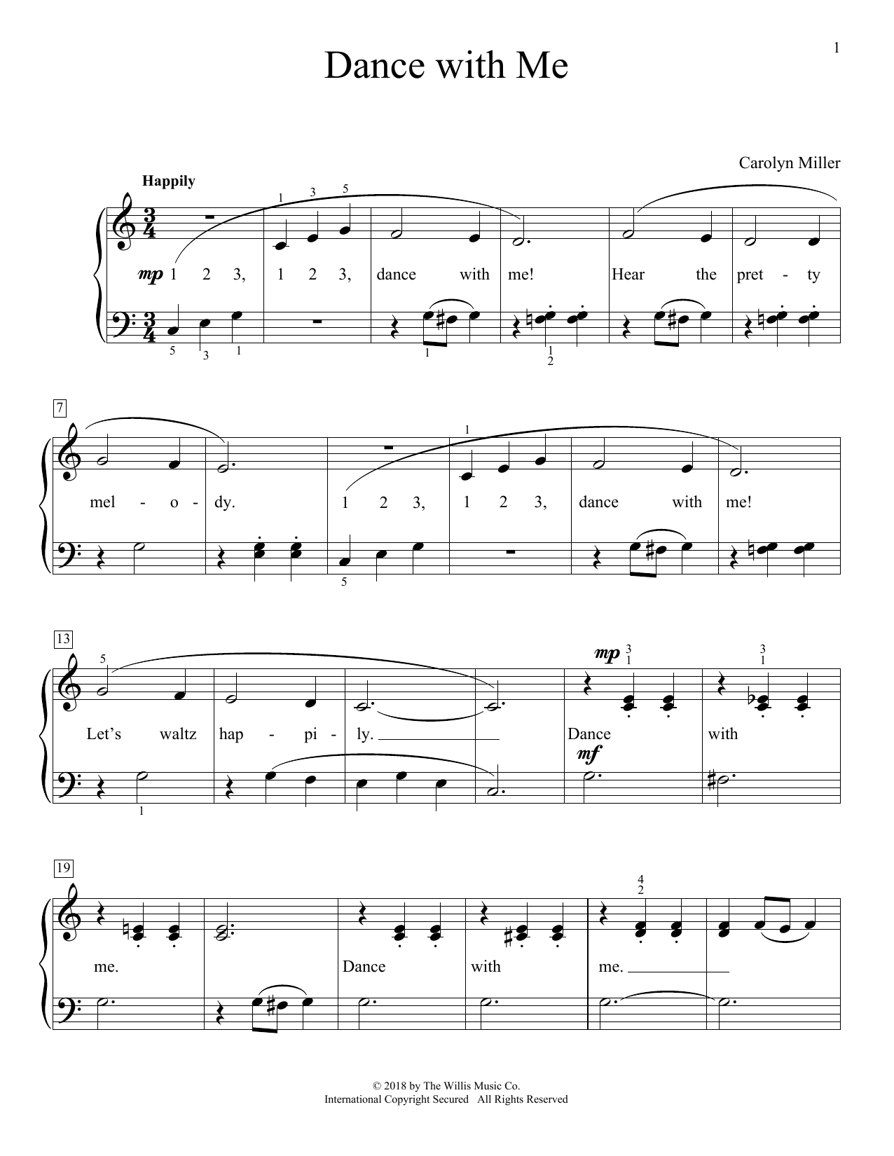 Download Carolyn Miller Dance With Me Sheet Music and learn how to play Educational Piano PDF digital score in minutes