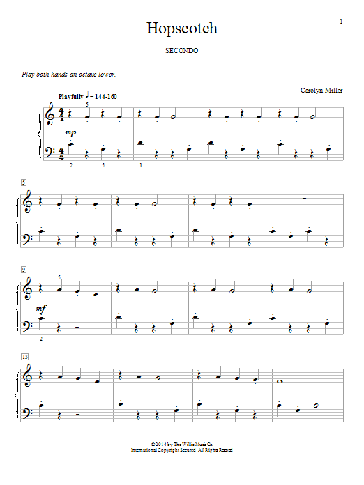 Download Carolyn Miller Hopscotch Sheet Music and learn how to play Piano Duet PDF digital score in minutes