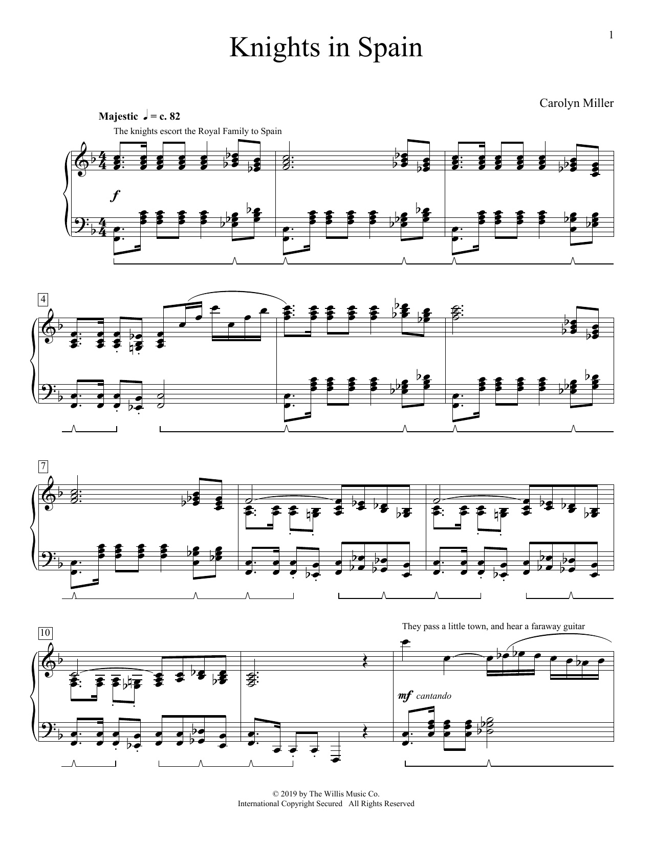 Download Carolyn Miller Knights In Spain Sheet Music and learn how to play Educational Piano PDF digital score in minutes