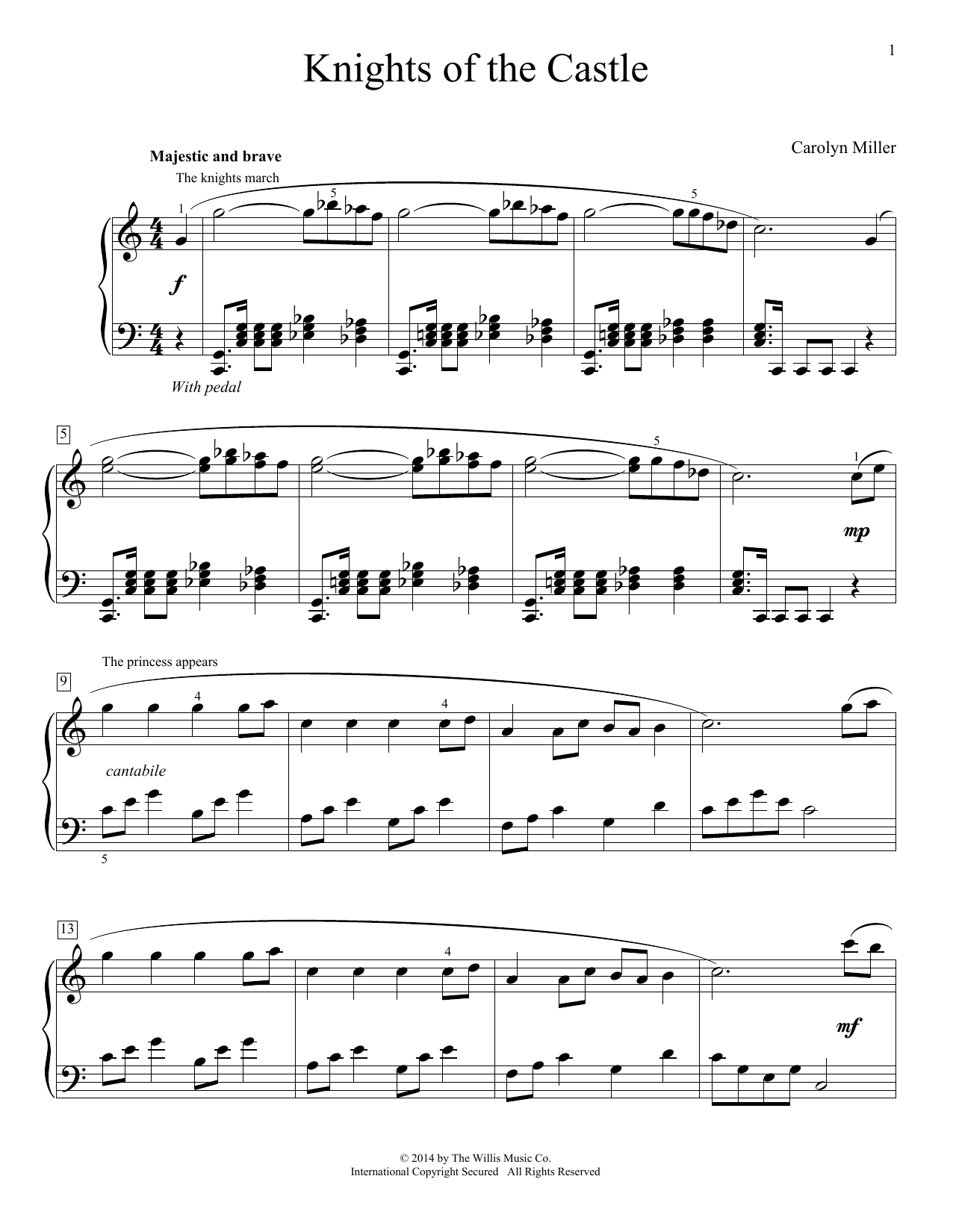 Download Carolyn Miller Knights Of The Castle Sheet Music and learn how to play Easy Piano PDF digital score in minutes