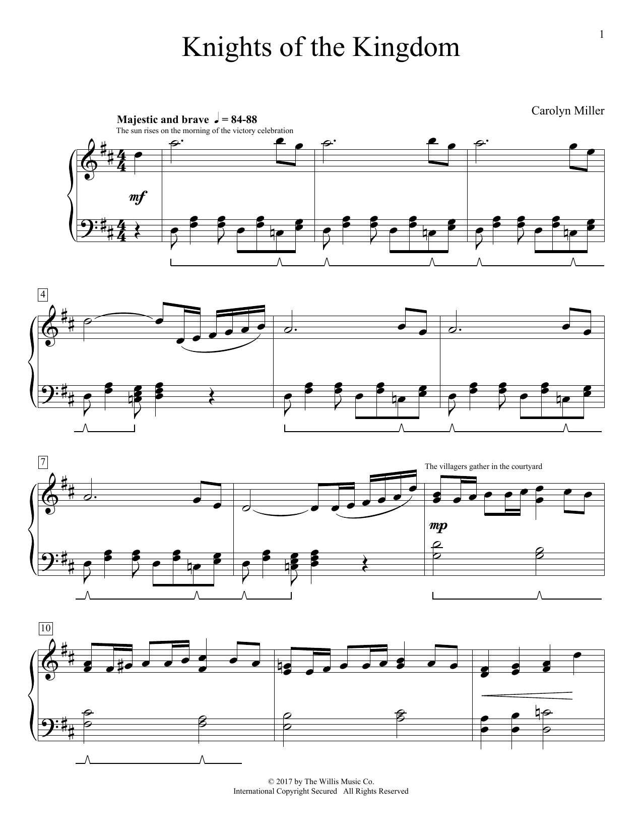 Download Carolyn Miller Knights Of The Kingdom Sheet Music and learn how to play Educational Piano PDF digital score in minutes