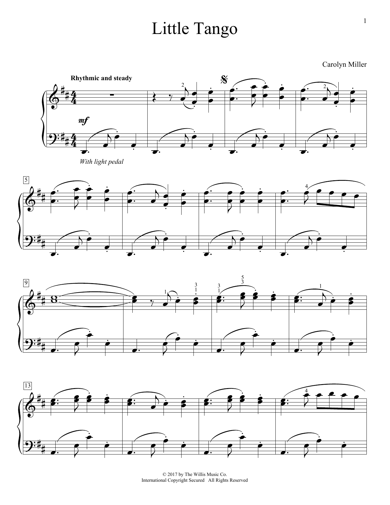 Download Carolyn Miller Little Tango Sheet Music and learn how to play Educational Piano PDF digital score in minutes