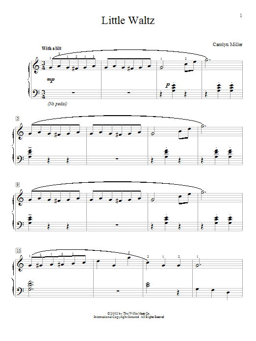 Download Carolyn Miller Little Waltz Sheet Music and learn how to play Easy Piano PDF digital score in minutes