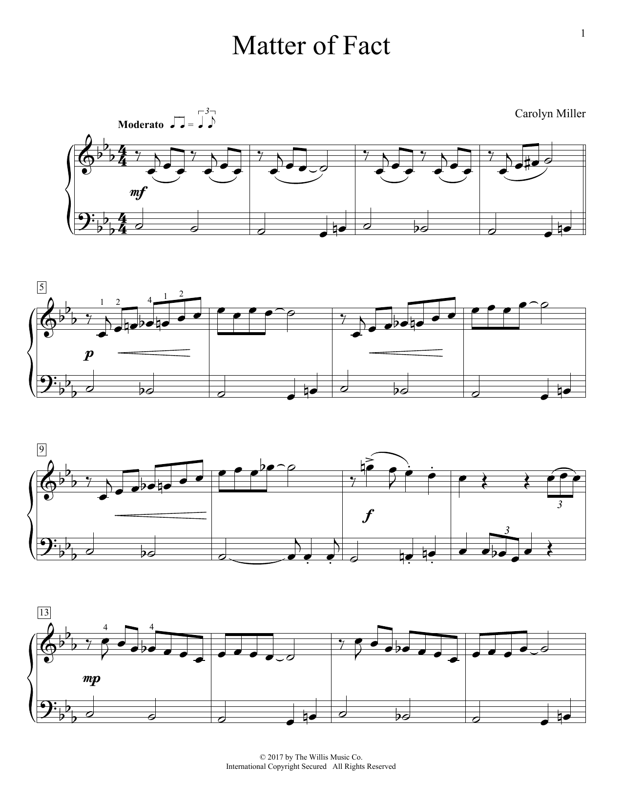 Download Carolyn Miller Matter Of Fact Sheet Music and learn how to play Educational Piano PDF digital score in minutes