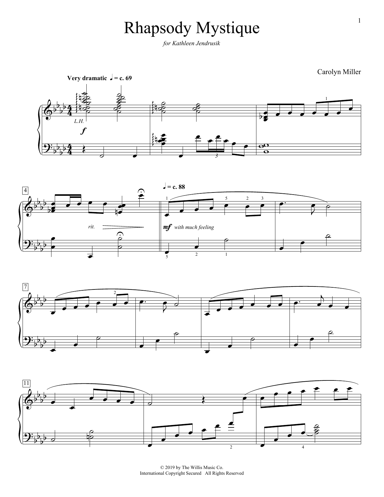 Download Carolyn Miller Rhapsody Mystique Sheet Music and learn how to play Educational Piano PDF digital score in minutes