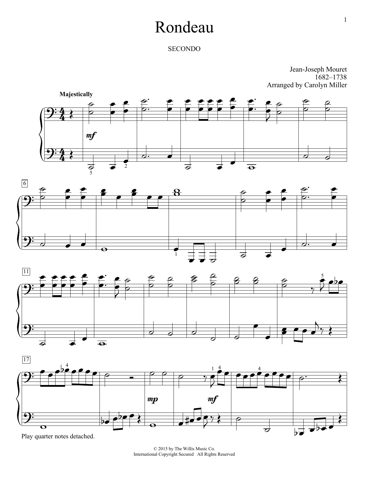 Download Carolyn Miller Rondeau Sheet Music and learn how to play Piano Duet PDF digital score in minutes