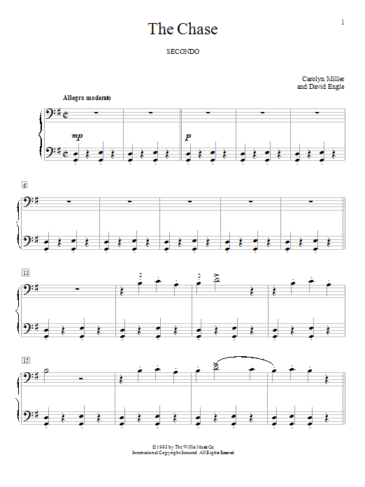 Download Carolyn Miller The Chase Sheet Music and learn how to play Piano Duet PDF digital score in minutes