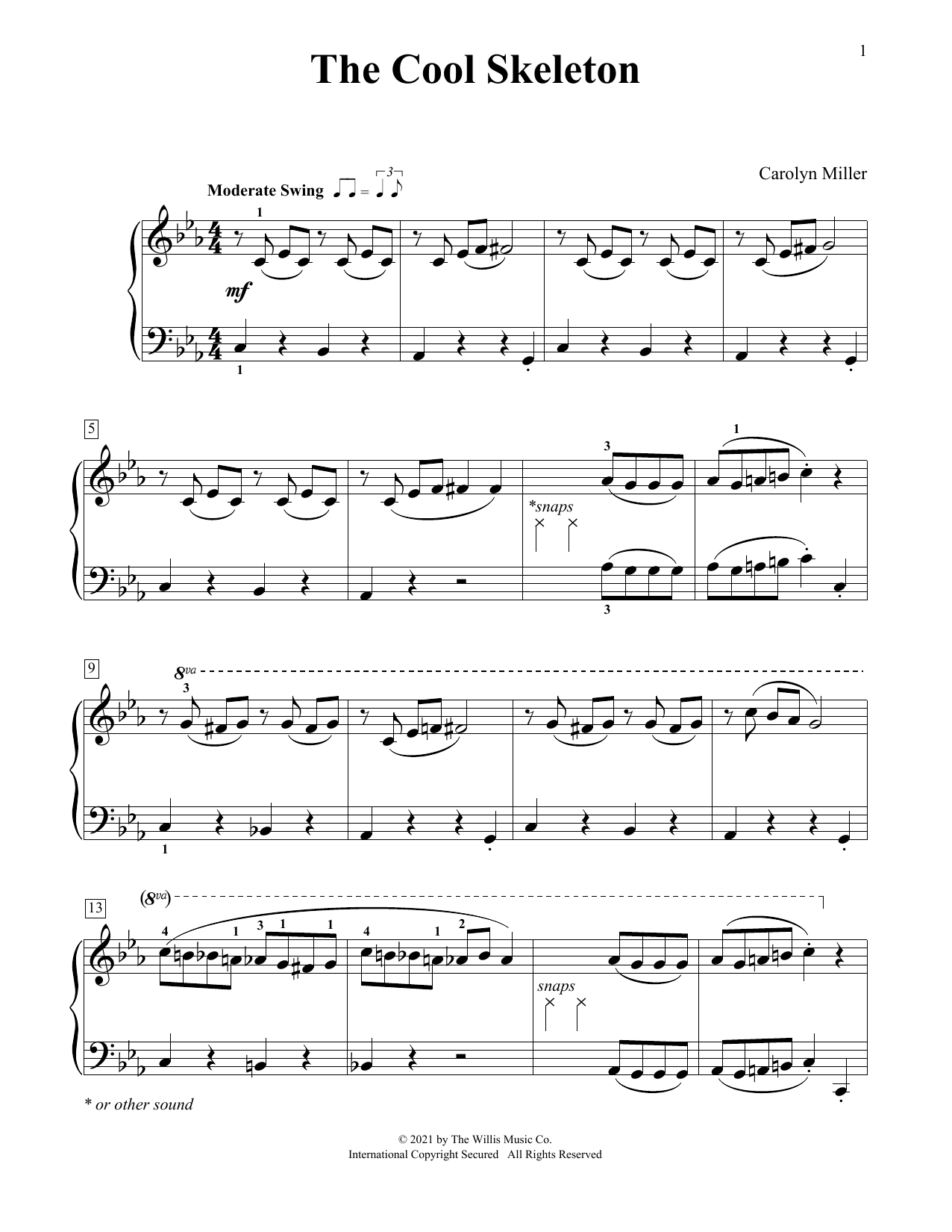Download Carolyn Miller The Cool Skeleton Sheet Music and learn how to play Educational Piano PDF digital score in minutes
