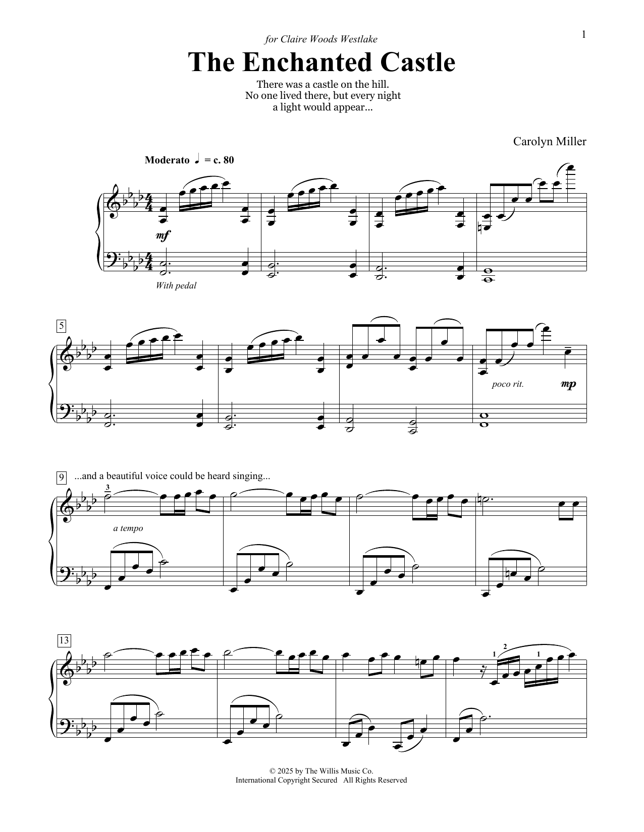 Download Carolyn Miller The Enchanted Castle Sheet Music and learn how to play Educational Piano PDF digital score in minutes