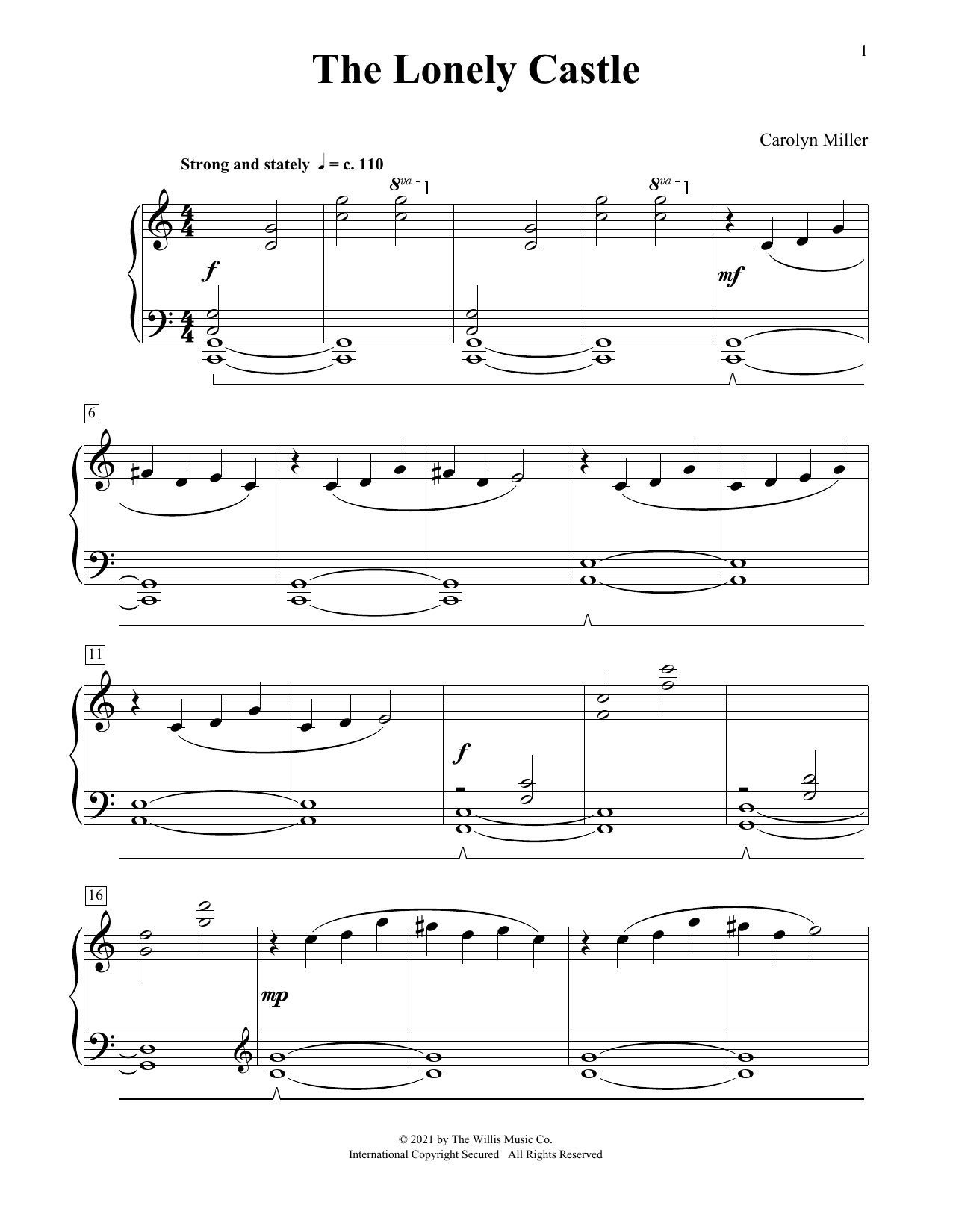 Download Carolyn Miller The Lonely Castle Sheet Music and learn how to play Educational Piano PDF digital score in minutes