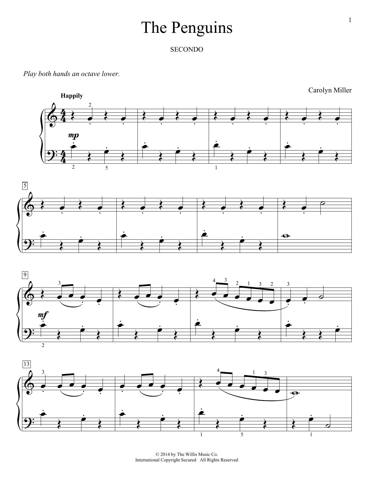 Download Carolyn Miller The Penguins Sheet Music and learn how to play Piano Duet PDF digital score in minutes