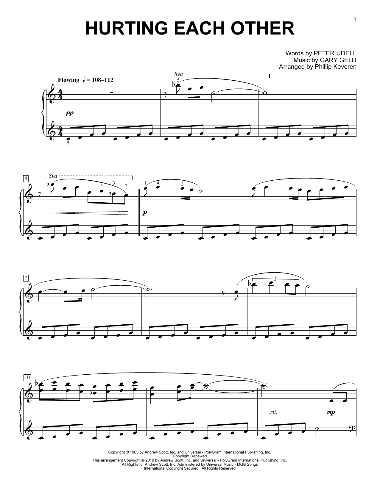 Download Carpenters Hurting Each Other (arr. Phillip Keveren) Sheet Music and learn how to play Piano Solo PDF digital score in minutes