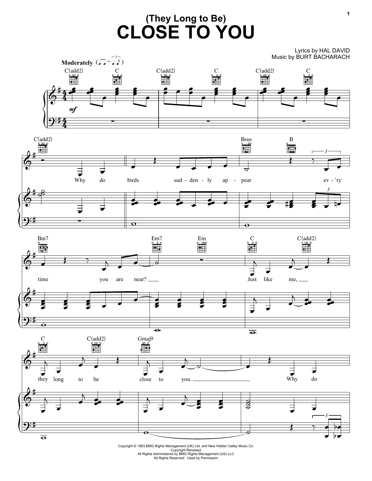 Download The Carpenters (They Long To Be) Close To You Sheet Music and learn how to play Trumpet PDF digital score in minutes
