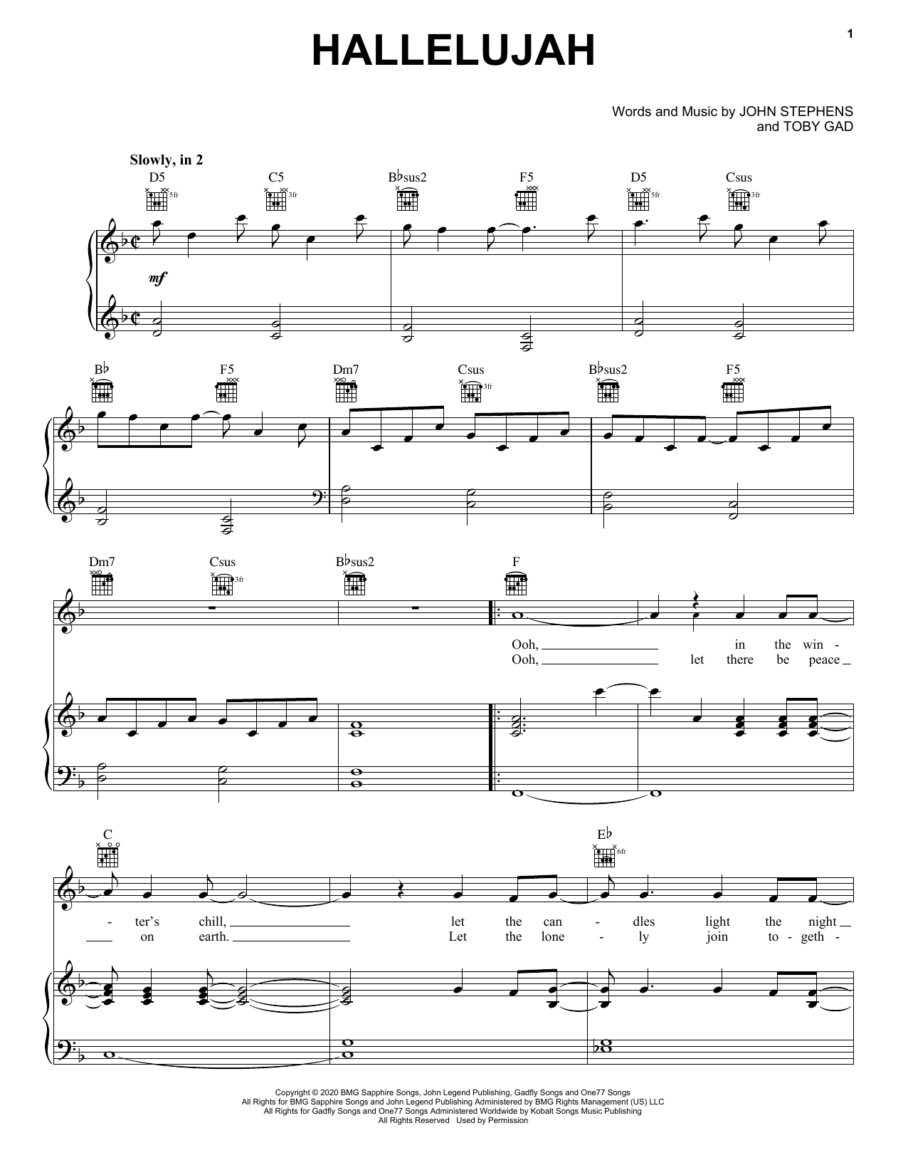 Download Carrie Underwood & John Legend Hallelujah Sheet Music and learn how to play Piano, Vocal & Guitar Chords (Right-Hand Melody) PDF digital score in minutes