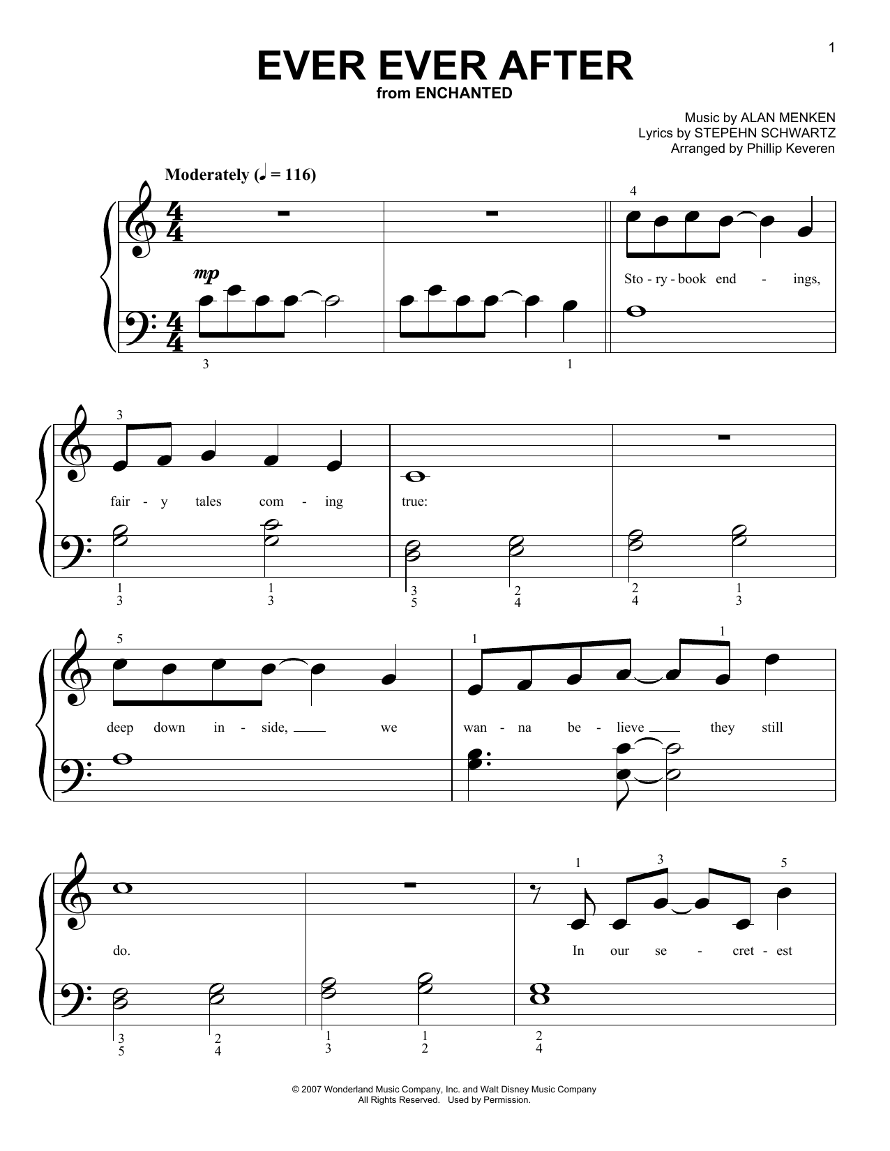 Download Carrie Underwood Ever Ever After (arr. Phillip Keveren) Sheet Music and learn how to play Big Note Piano PDF digital score in minutes