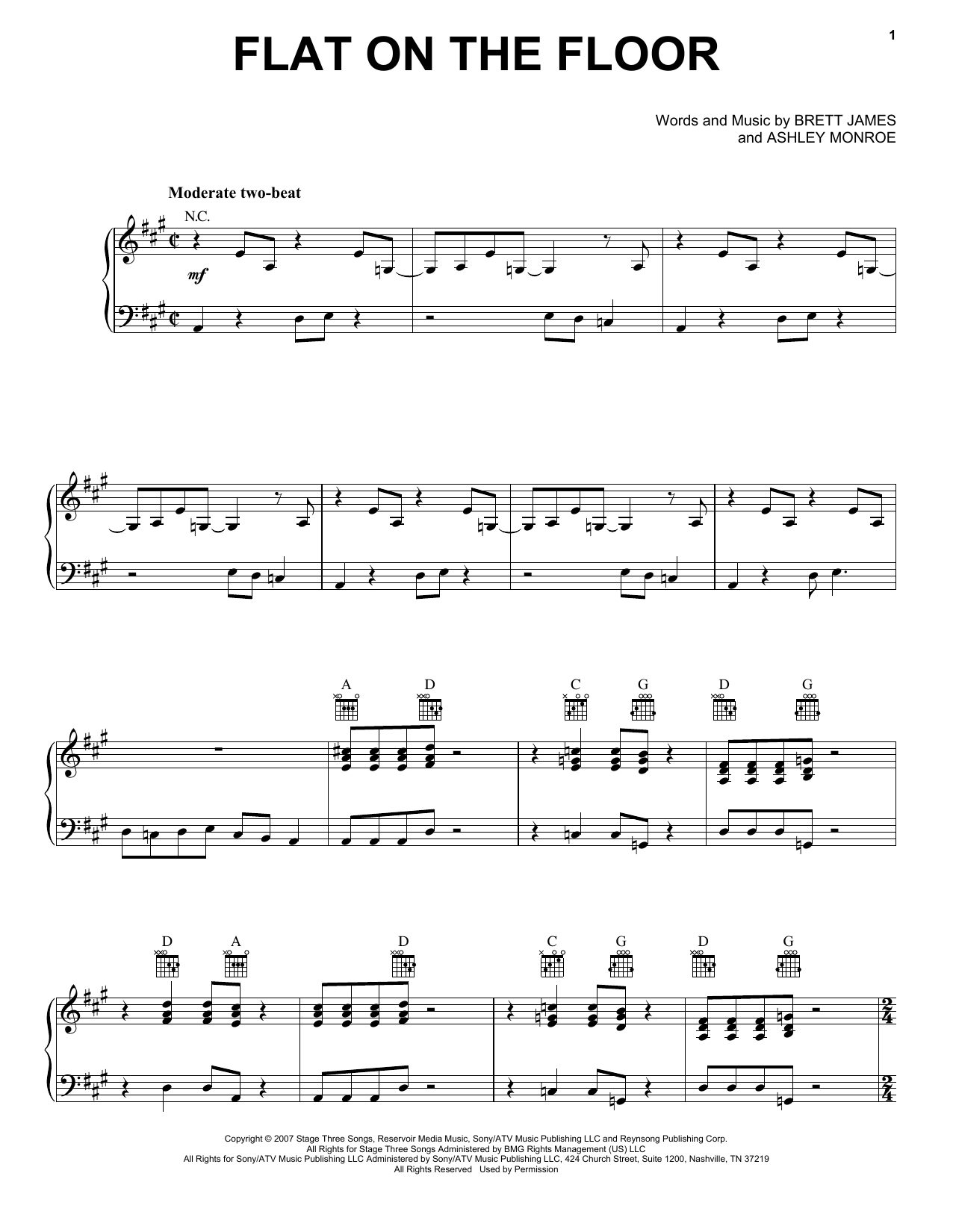 Download Carrie Underwood Flat On The Floor Sheet Music and learn how to play Piano, Vocal & Guitar (Right-Hand Melody) PDF digital score in minutes