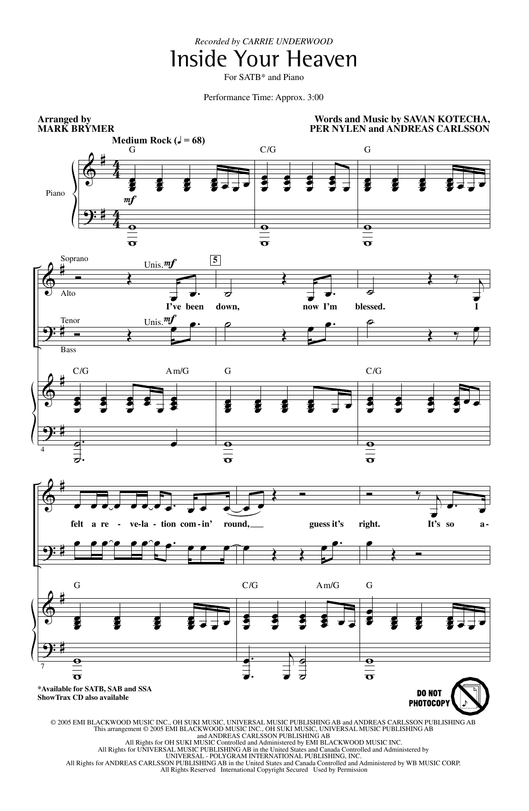 Download Fleetwood Mac Inside Your Heaven (arr. Kirby Shaw) Sheet Music and learn how to play SSA PDF digital score in minutes