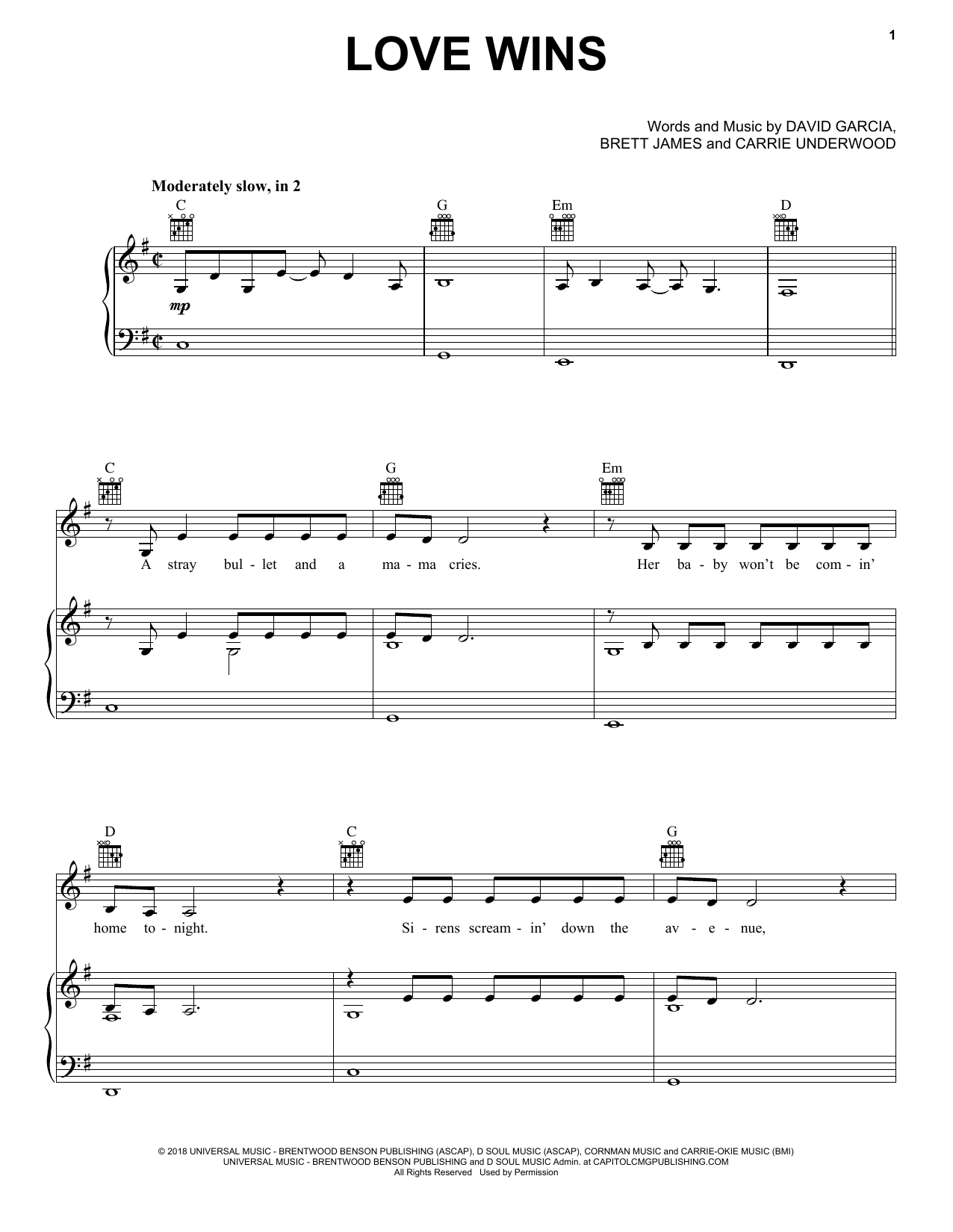 Download Carrie Underwood Love Wins Sheet Music and learn how to play Ukulele PDF digital score in minutes