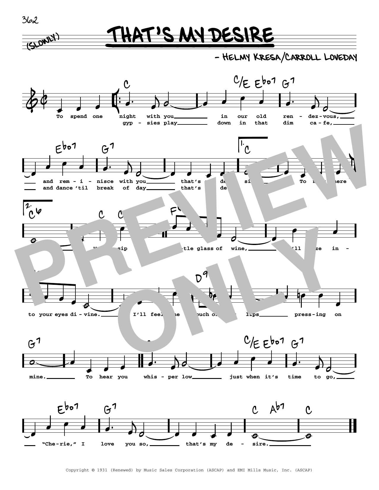 Download Carroll Loveday That's My Desire (High Voice) Sheet Music and learn how to play Real Book – Melody, Lyrics & Chords PDF digital score in minutes