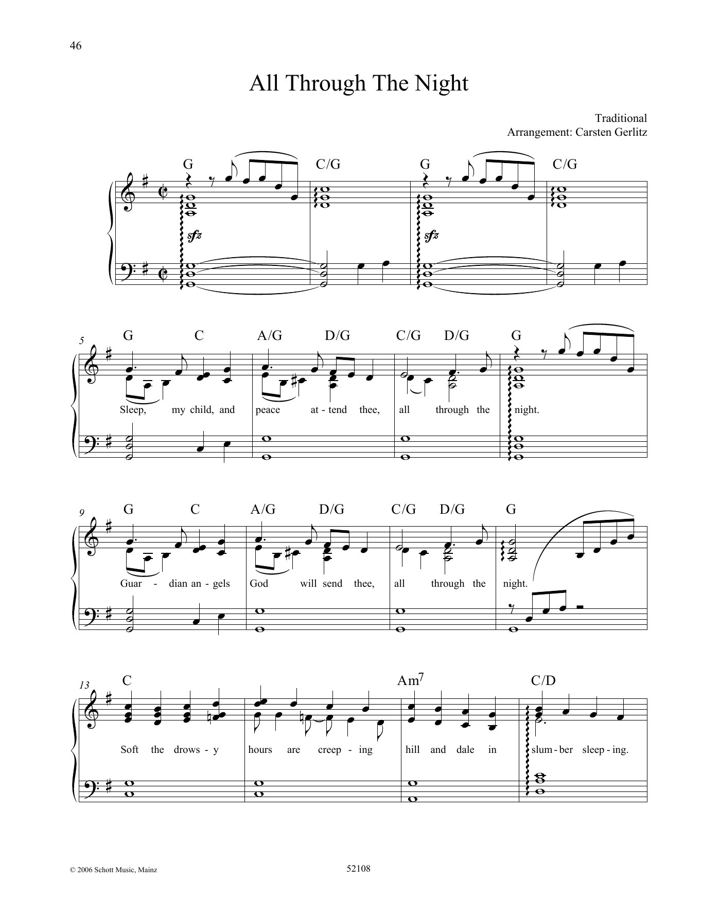 Download Carsten Gerlitz All Through the Night Sheet Music and learn how to play Piano Solo PDF digital score in minutes