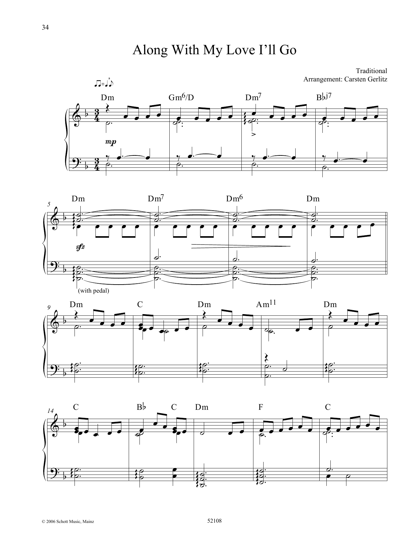 Download Carsten Gerlitz Along With My Love I'll Go Sheet Music and learn how to play Piano Solo PDF digital score in minutes