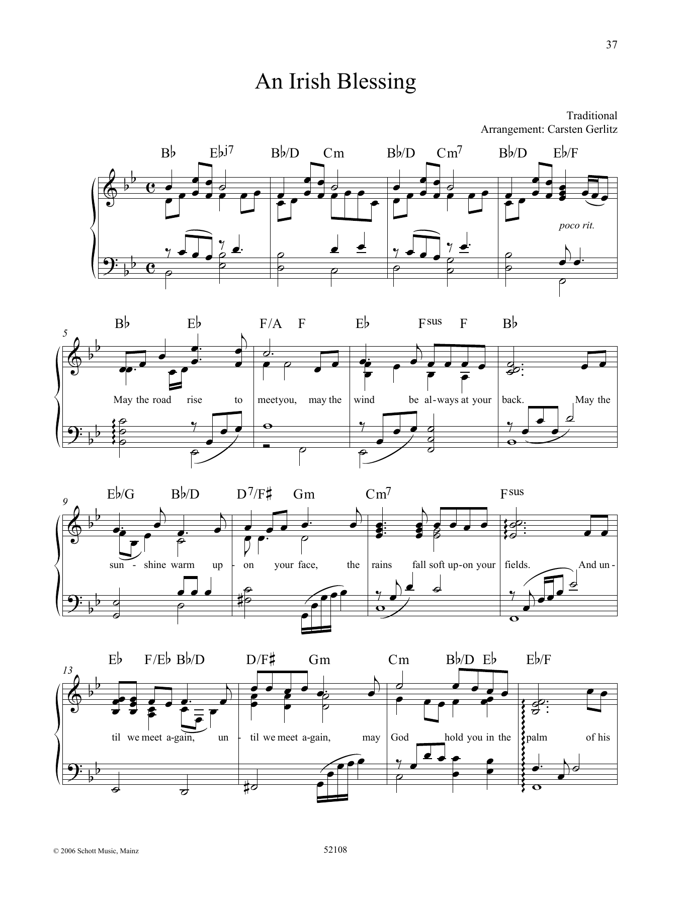 Download Carsten Gerlitz An Irish Blessing Sheet Music and learn how to play Piano Solo PDF digital score in minutes