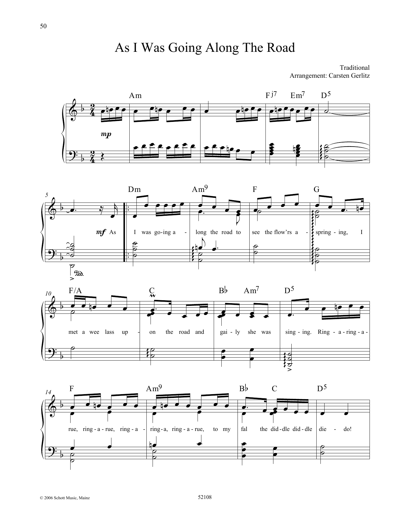 Download Carsten Gerlitz As I Was Going Along The Road Sheet Music and learn how to play Piano Solo PDF digital score in minutes
