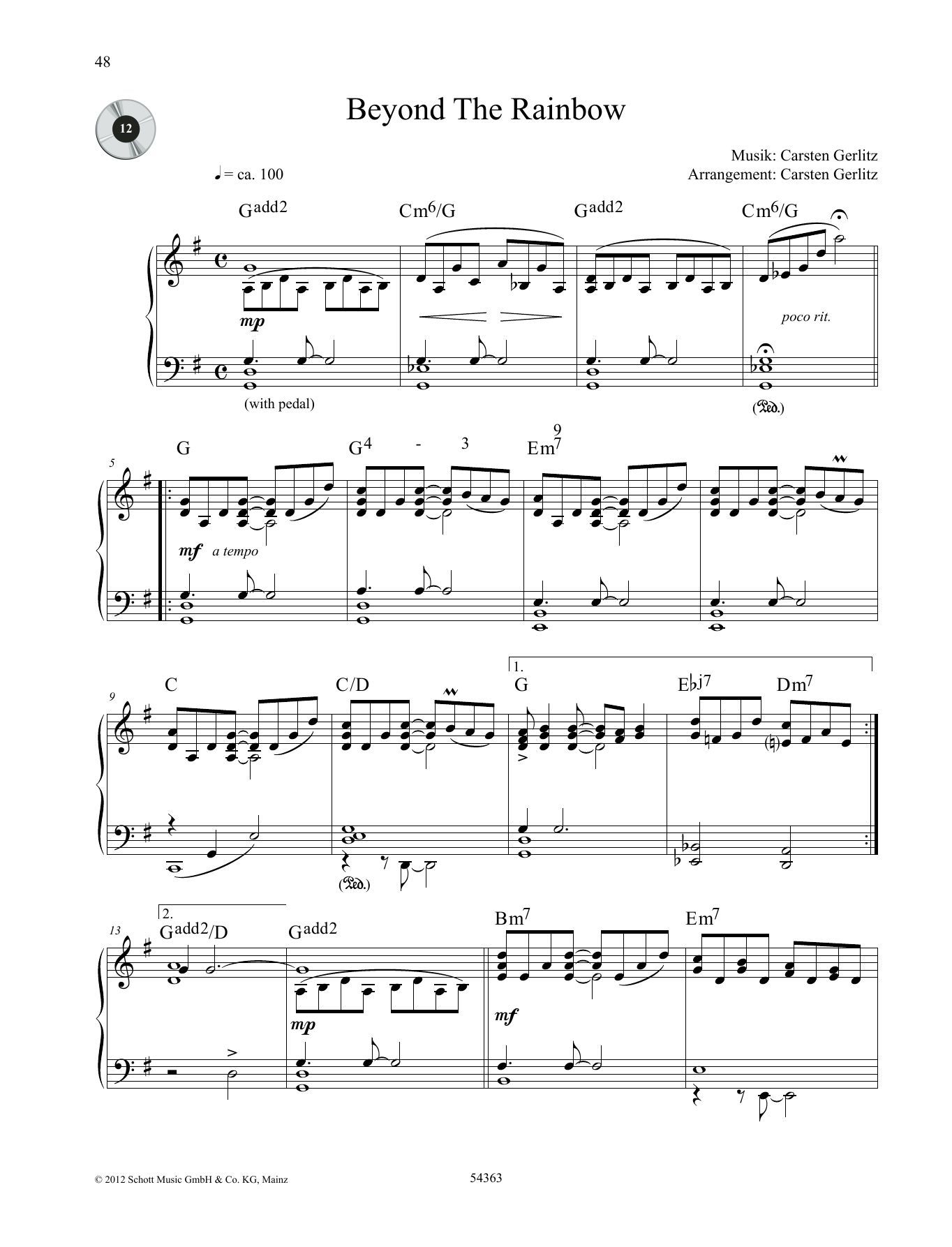 Download Carsten Gerlitz Beyond the Rainbow Sheet Music and learn how to play Piano Solo PDF digital score in minutes