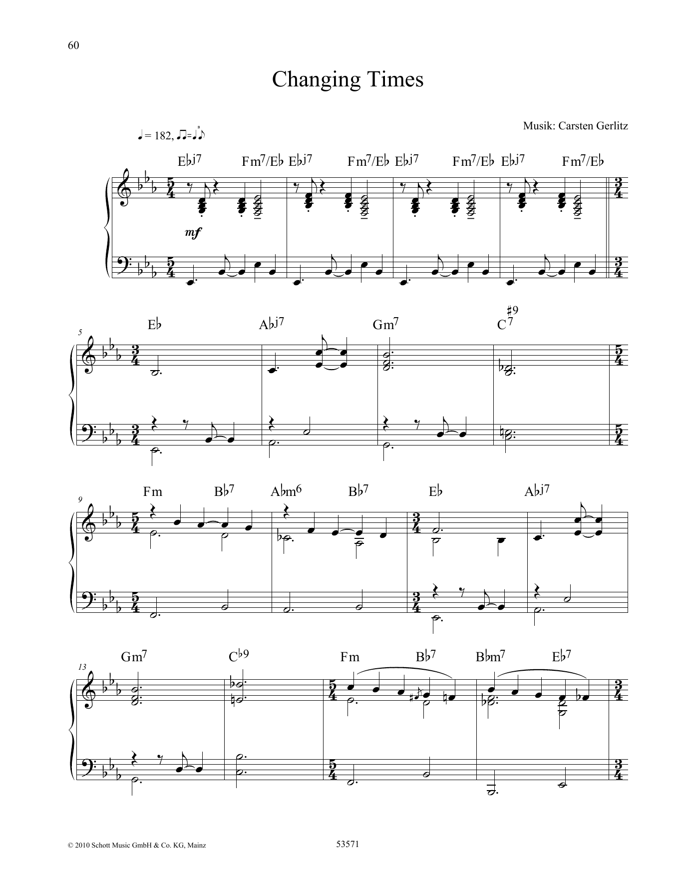 Download Carsten Gerlitz Changing Times Sheet Music and learn how to play Piano Solo PDF digital score in minutes