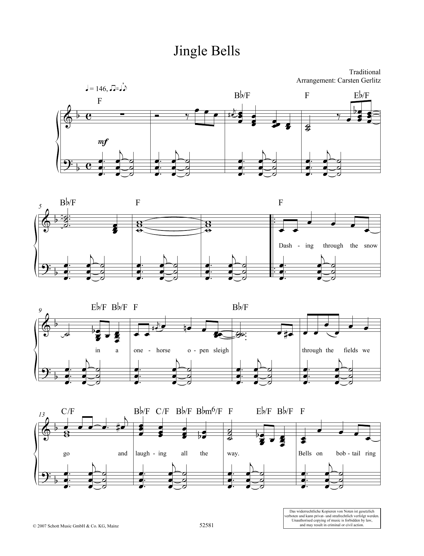 Download Carsten Gerlitz Jingle Bells Sheet Music and learn how to play Piano Solo PDF digital score in minutes