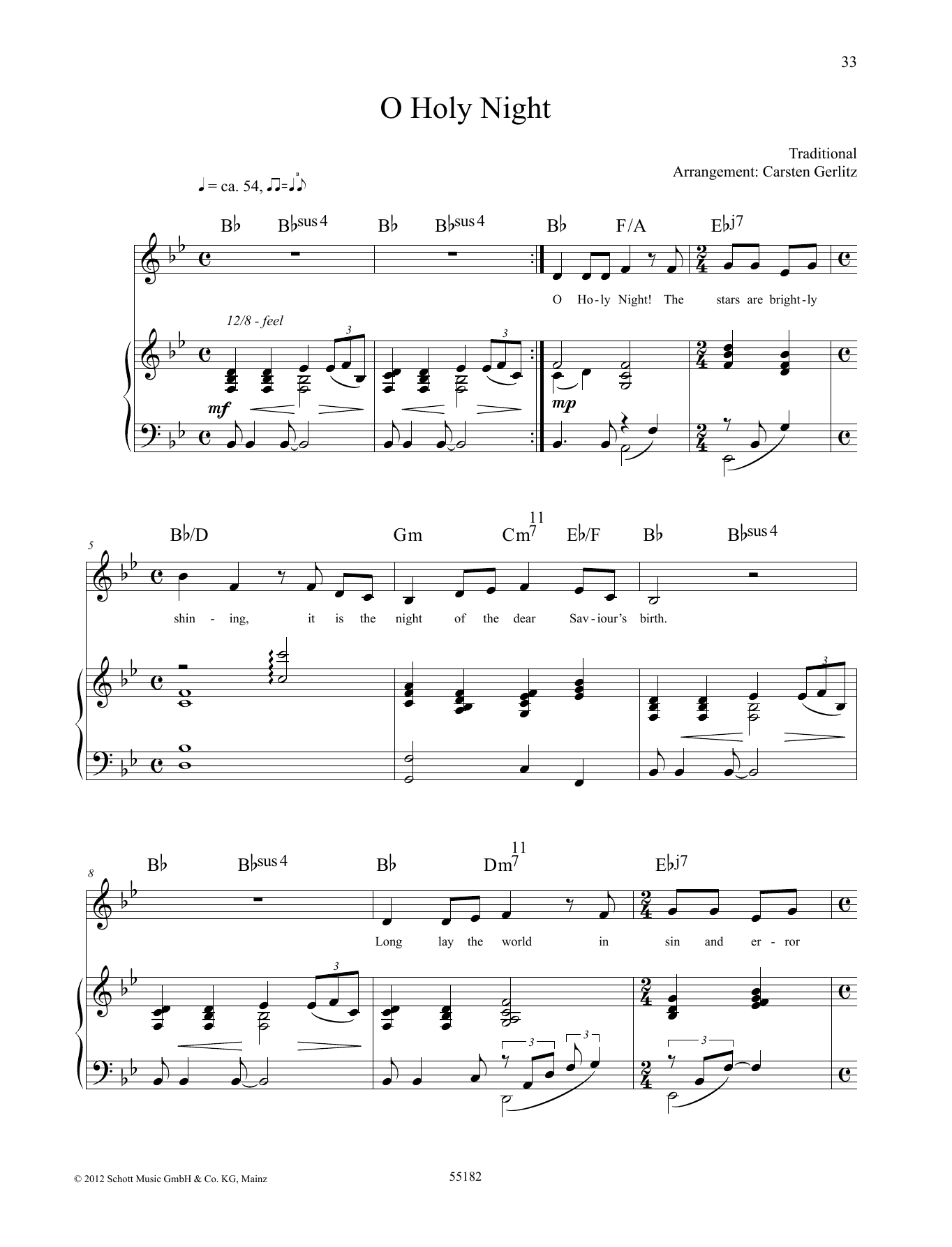 Download Carsten Gerlitz O Holy Night Sheet Music and learn how to play Piano & Vocal PDF digital score in minutes