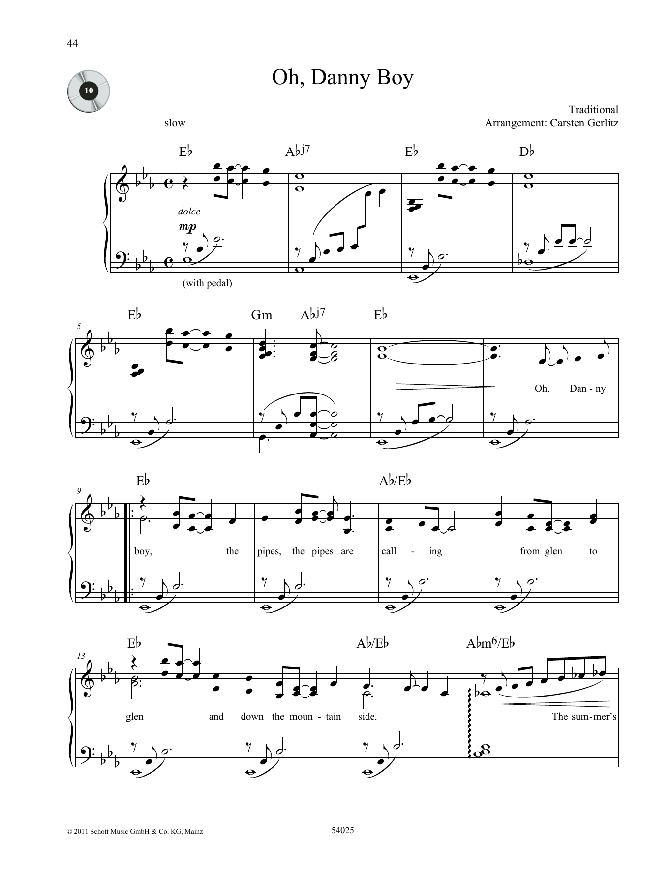 Download Carsten Gerlitz Oh Danny Boy Sheet Music and learn how to play Piano Solo PDF digital score in minutes