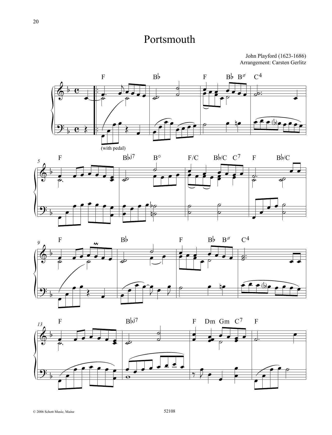 Download Carsten Gerlitz Portsmouth Sheet Music and learn how to play Piano Solo PDF digital score in minutes
