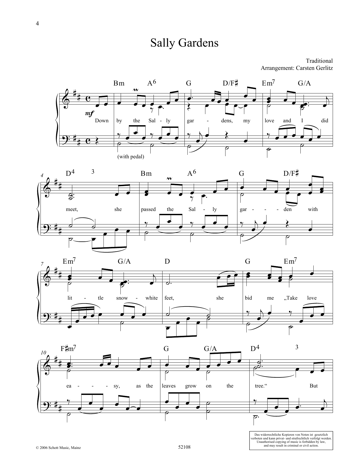 Download Carsten Gerlitz Sally Gardens Sheet Music and learn how to play Piano Solo PDF digital score in minutes
