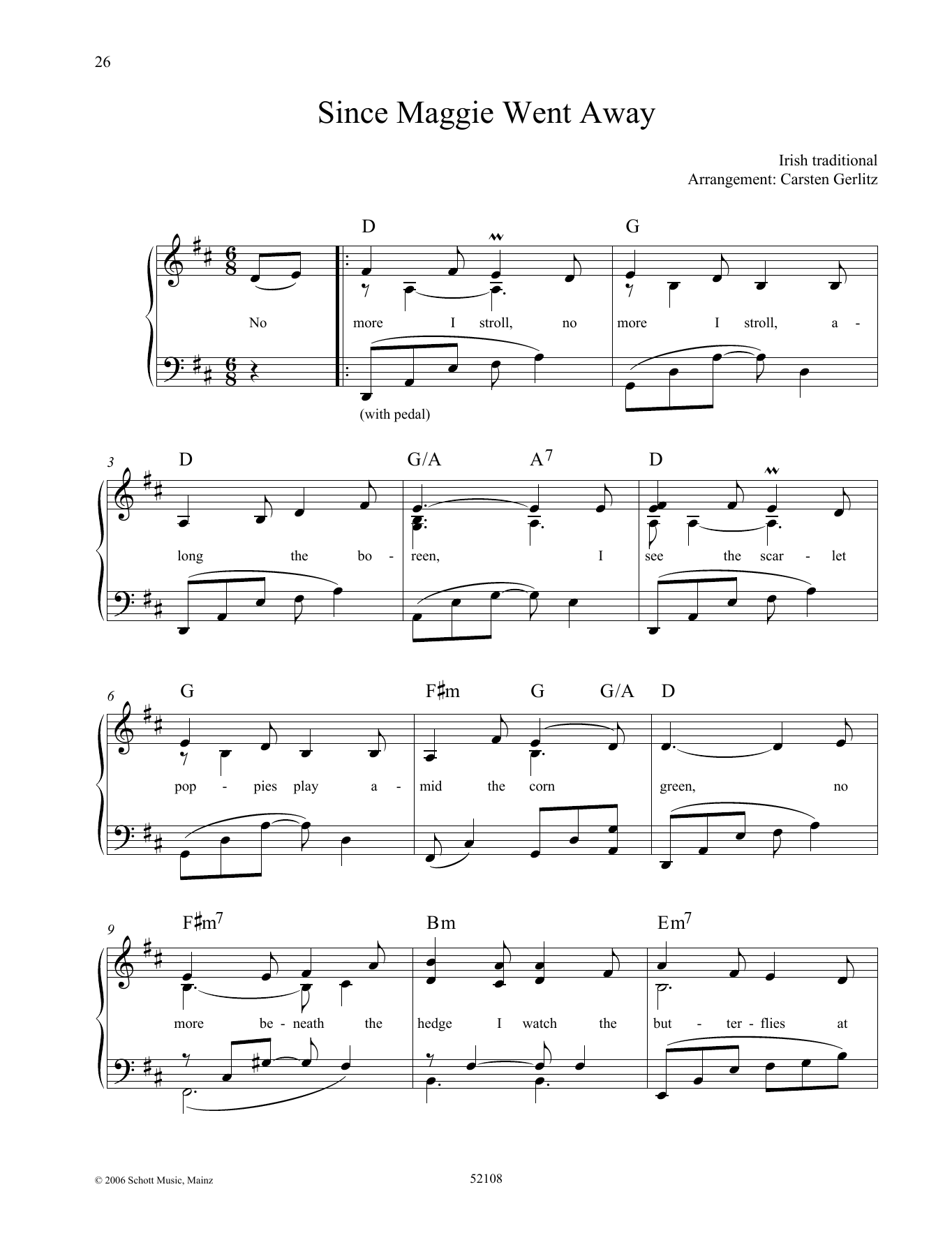 Download Carsten Gerlitz Since Maggie Went Away Sheet Music and learn how to play Piano Solo PDF digital score in minutes