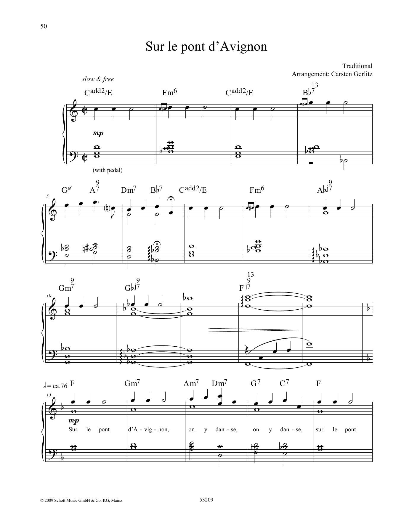 Download Carsten Gerlitz Sur Le Pont D'avignon Sheet Music and learn how to play Piano Solo PDF digital score in minutes