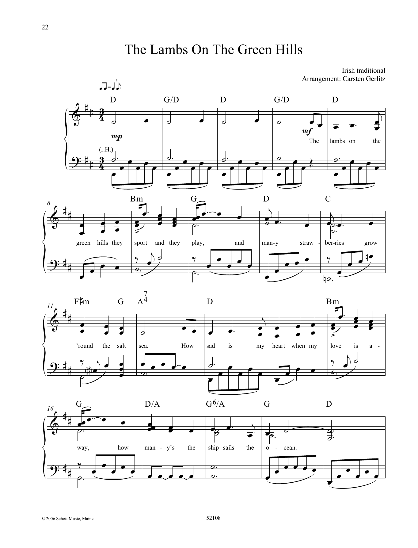 Download Carsten Gerlitz The Lambs On the Green Hills Sheet Music and learn how to play Piano Solo PDF digital score in minutes