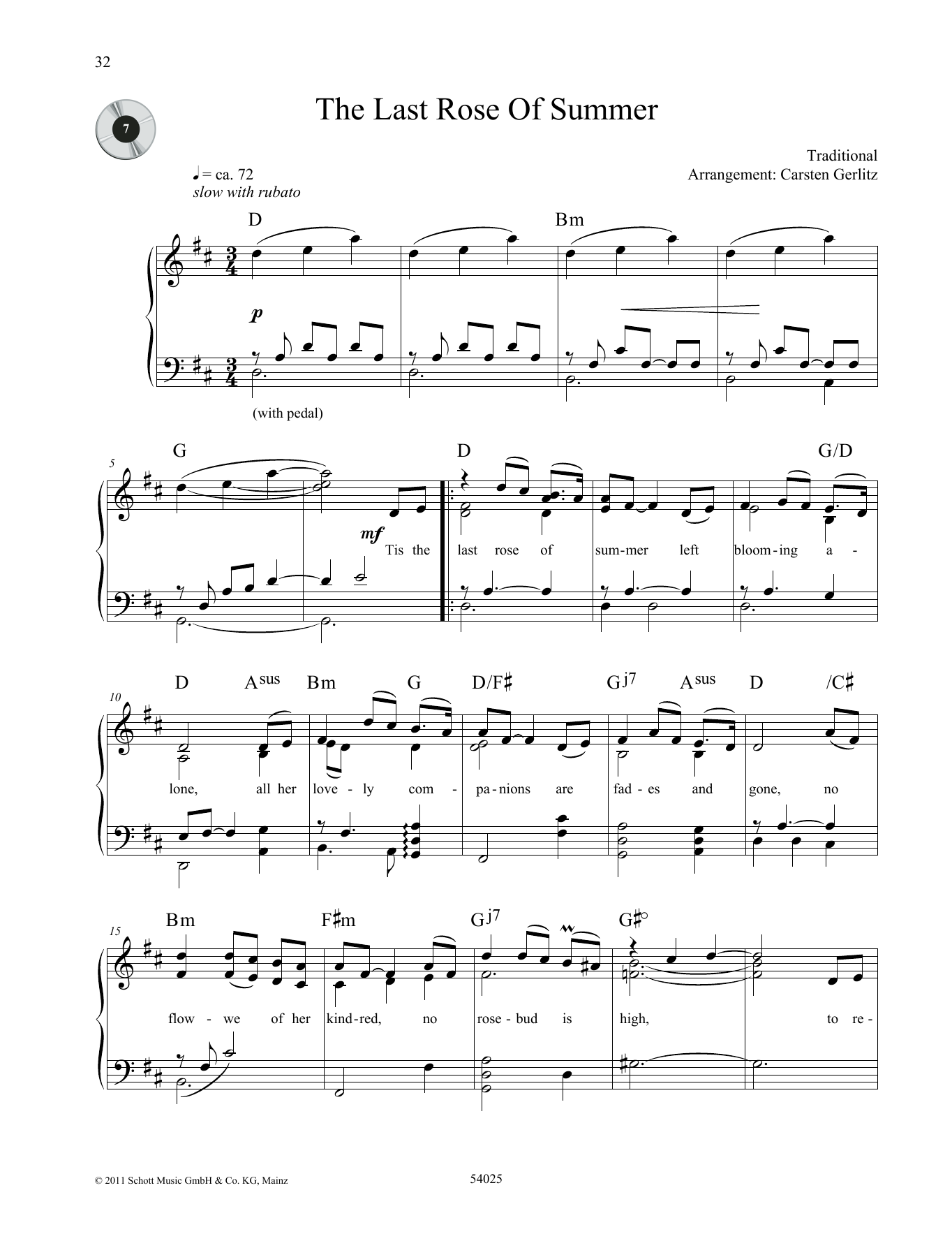 Download Carsten Gerlitz The Last Rose of Summer Sheet Music and learn how to play Piano Solo PDF digital score in minutes