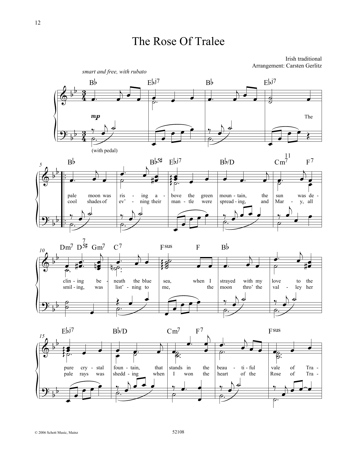 Download Carsten Gerlitz The Rose Of Tralee Sheet Music and learn how to play Piano Solo PDF digital score in minutes