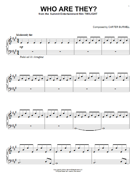 Download Carter Burwell Who Are They? Sheet Music and learn how to play Piano PDF digital score in minutes