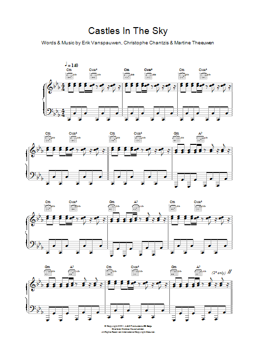 Download Cascada Castles In The Sky Sheet Music and learn how to play Piano & Vocal PDF digital score in minutes