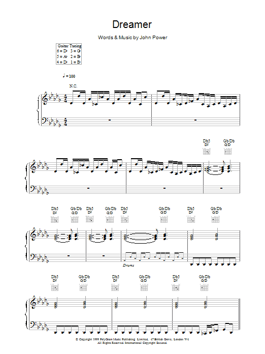 Download Cast Dreamer Sheet Music and learn how to play Piano, Vocal & Guitar (Right-Hand Melody) PDF digital score in minutes