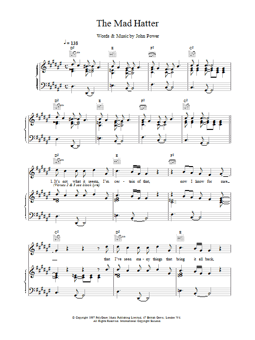 Cast The Mad Hatter Sheet Music