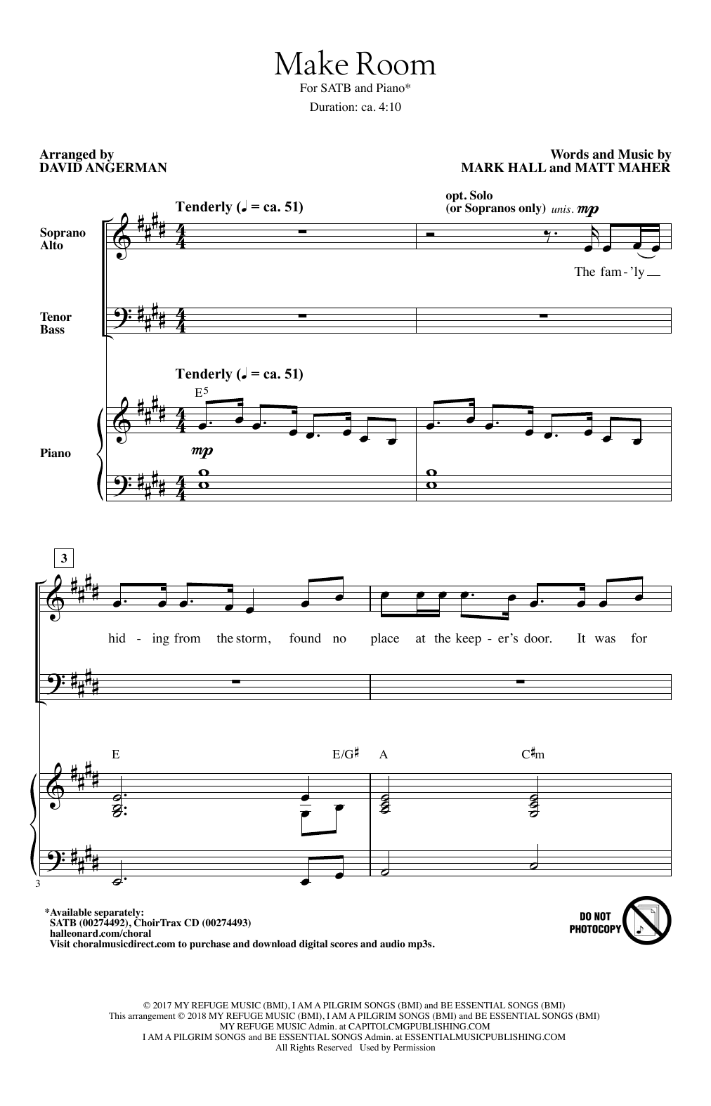 Download Casting Crowns Make Room (arr. David Angerman) Sheet Music and learn how to play SATB Choir PDF digital score in minutes