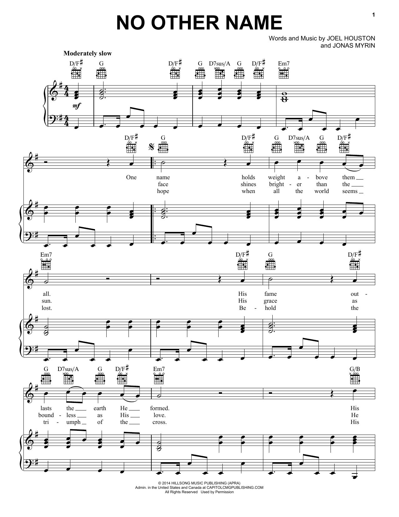 Download Casting Crowns No Other Name Sheet Music and learn how to play Piano, Vocal & Guitar (Right-Hand Melody) PDF digital score in minutes