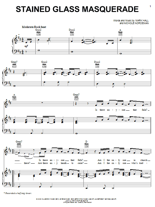 Download Casting Crowns Stained Glass Masquerade Sheet Music and learn how to play Easy Piano PDF digital score in minutes