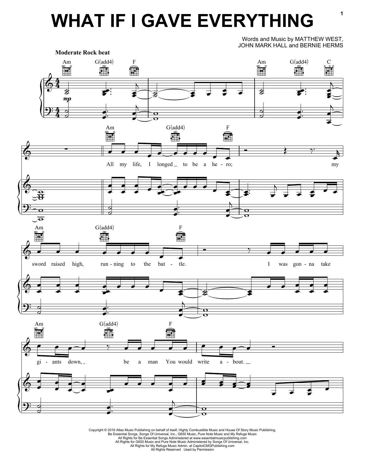 Download Casting Crowns What If I Gave Everything Sheet Music and learn how to play Piano, Vocal & Guitar (Right-Hand Melody) PDF digital score in minutes
