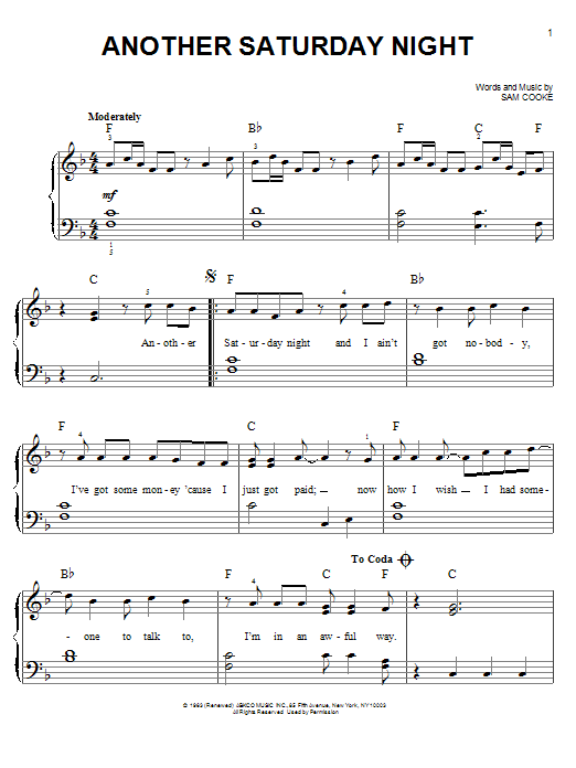 Download Cat Stevens Another Saturday Night Sheet Music and learn how to play Lyrics & Chords PDF digital score in minutes